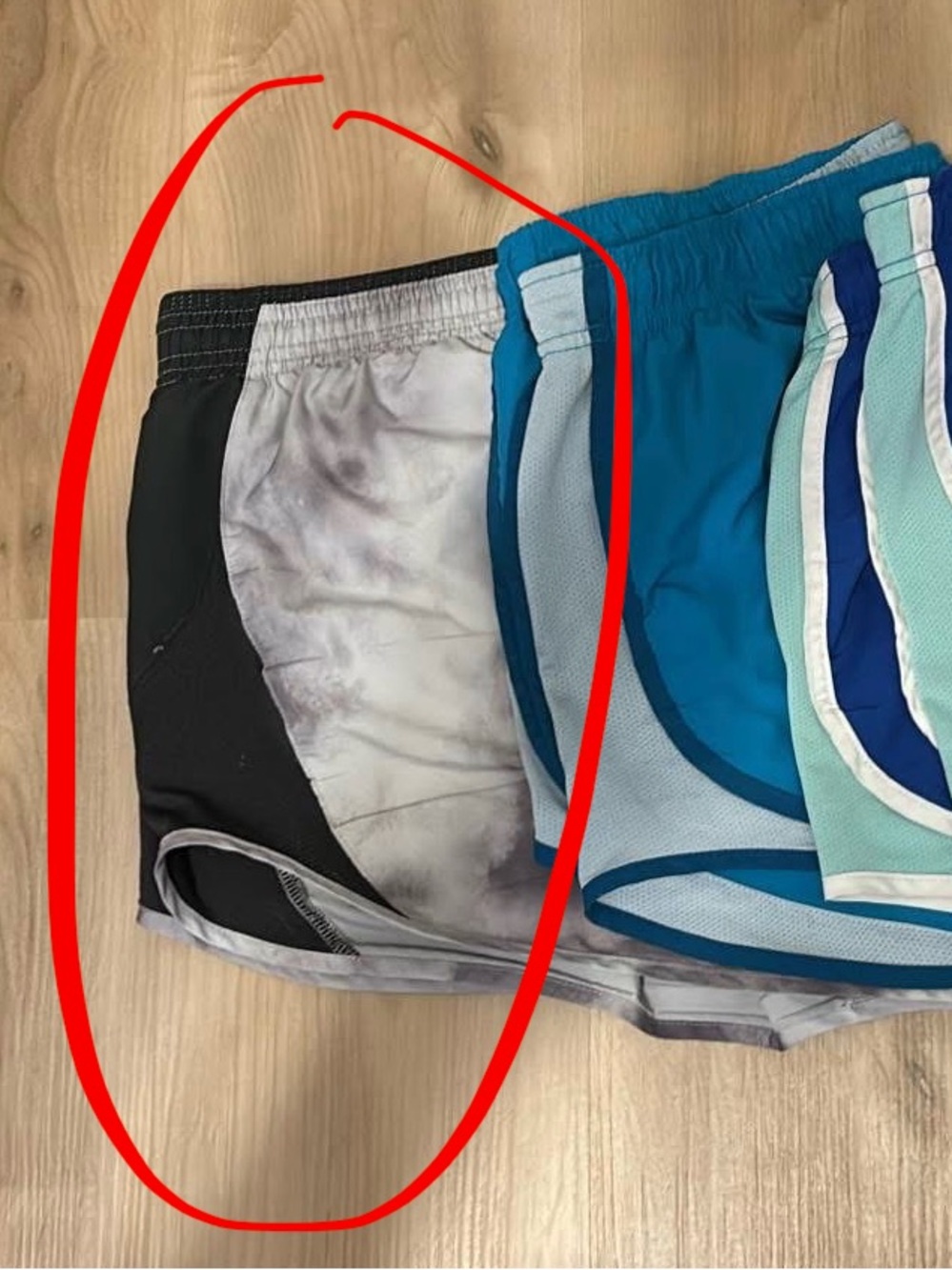Nike Dri-fit black/grey tie dyed athletic shorts